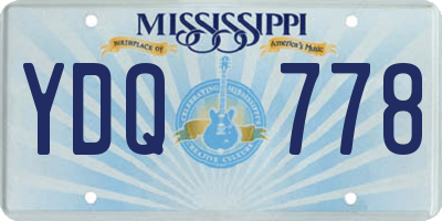 MS license plate YDQ778