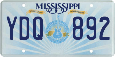 MS license plate YDQ892
