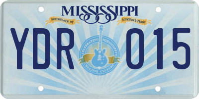 MS license plate YDR015
