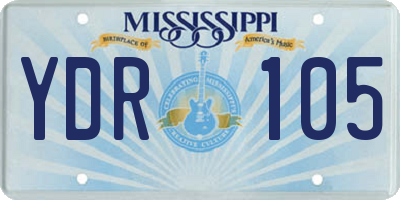 MS license plate YDR105