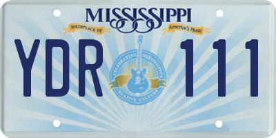 MS license plate YDR111