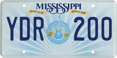 MS license plate YDR200