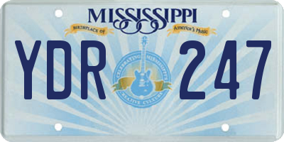MS license plate YDR247