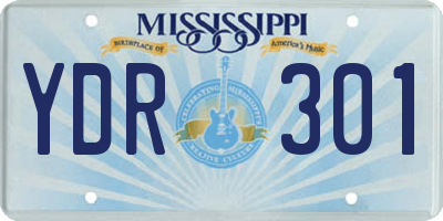 MS license plate YDR301