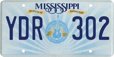 MS license plate YDR302