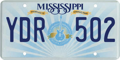 MS license plate YDR502