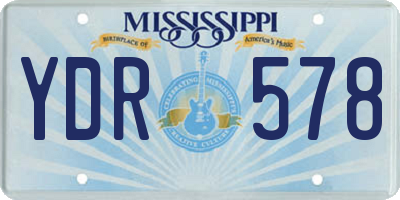 MS license plate YDR578