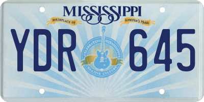 MS license plate YDR645