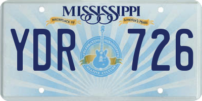 MS license plate YDR726