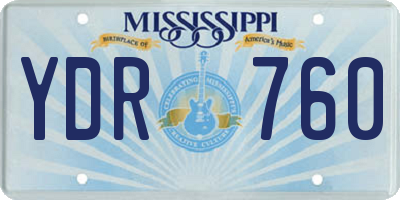 MS license plate YDR760