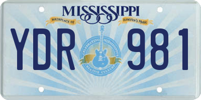 MS license plate YDR981