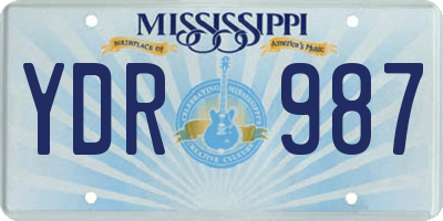 MS license plate YDR987