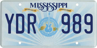 MS license plate YDR989