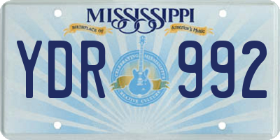 MS license plate YDR992