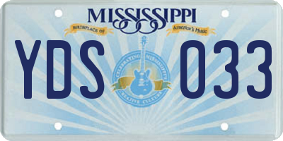 MS license plate YDS033