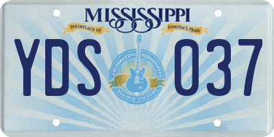 MS license plate YDS037
