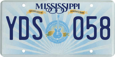 MS license plate YDS058