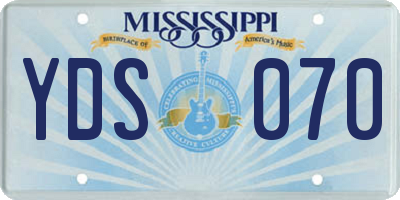 MS license plate YDS070
