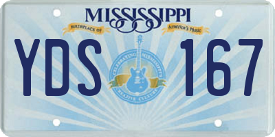 MS license plate YDS167