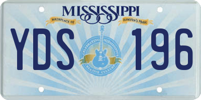 MS license plate YDS196