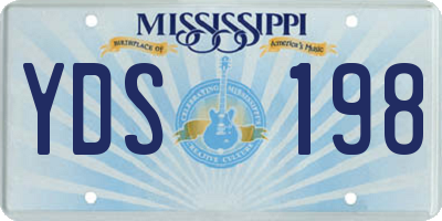 MS license plate YDS198