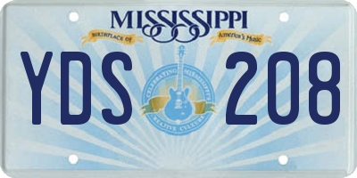 MS license plate YDS208
