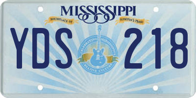 MS license plate YDS218