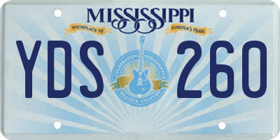 MS license plate YDS260