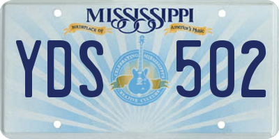 MS license plate YDS502