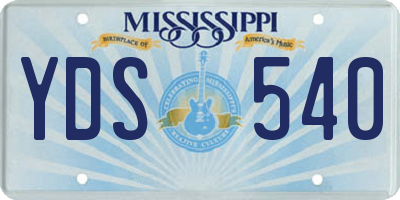MS license plate YDS540