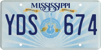 MS license plate YDS674