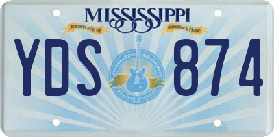 MS license plate YDS874