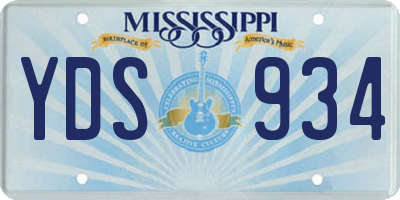 MS license plate YDS934