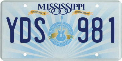 MS license plate YDS981