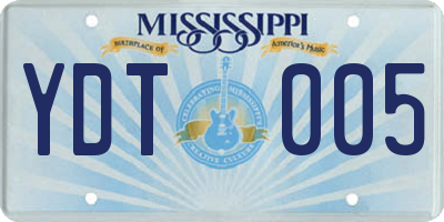 MS license plate YDT005