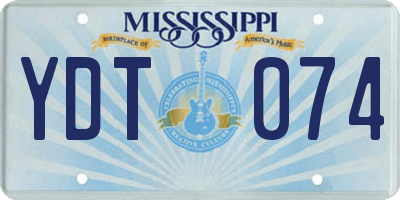 MS license plate YDT074