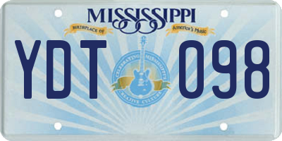 MS license plate YDT098