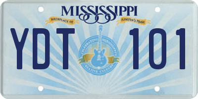MS license plate YDT101