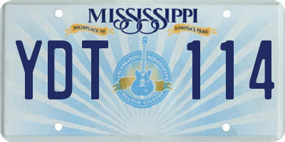 MS license plate YDT114