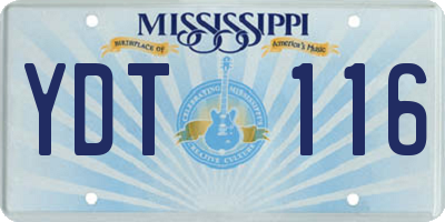 MS license plate YDT116