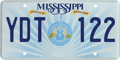 MS license plate YDT122