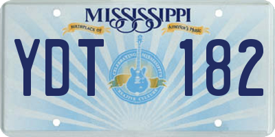 MS license plate YDT182