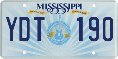 MS license plate YDT190