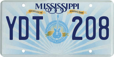 MS license plate YDT208