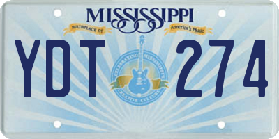 MS license plate YDT274