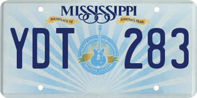 MS license plate YDT283