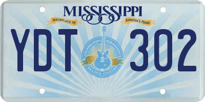 MS license plate YDT302