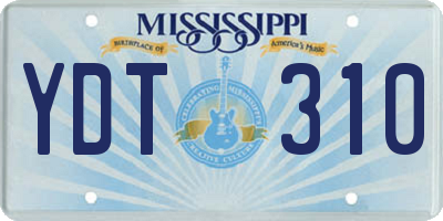 MS license plate YDT310