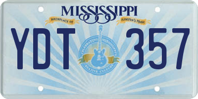 MS license plate YDT357
