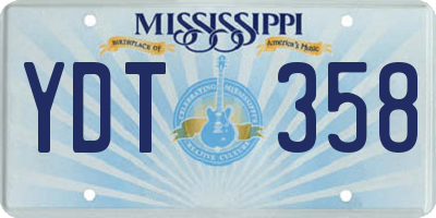 MS license plate YDT358